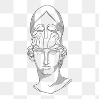 Greek God png sticker, Ares line art drawing