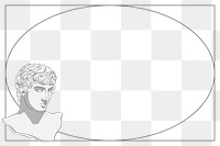 Greek God png frame, Antoninus statue in monoline on transparent background