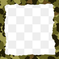 Modern camouflage png frame, aesthetic background, transparent design