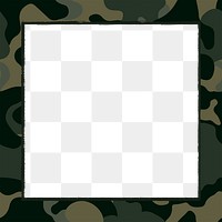 Frame PNG, camo pattern border, transparent military background