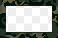 Modern camouflage png frame, aesthetic background, transparent design