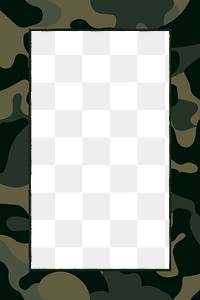 Frame PNG, camo pattern border, transparent military background