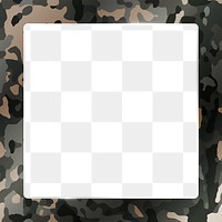 Modern camouflage png frame, aesthetic background, transparent design