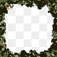 Modern camouflage png frame, aesthetic background, transparent design