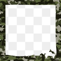 Frame PNG, camo pattern border, transparent army background