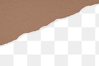 Ripped paper png border, transparent background, brown texture design