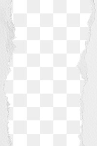 White paper png border, transparent background, ripped texture in pastel