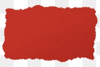 Red paper png sticker, ripped texture on transparent background