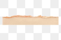 Ripped paper png craft sticker, beige textured border design on transparent background