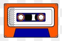 Color pop art cassette vintage png sticker