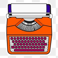 Color pop art typewriter vintage png sticker