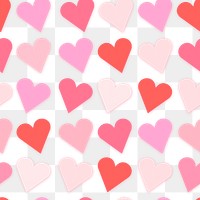 Colorful hearts seamless pattern stickers png, love theme transparent design