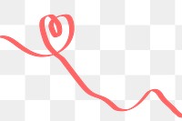 Heart ribbon border png, valentine design in transparent background