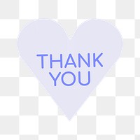 Heart shape stickers png transparent, thank you text