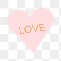 Heart shape stickers png transparent, cute love text