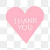 Heart shape stickers png transparent, thank you text