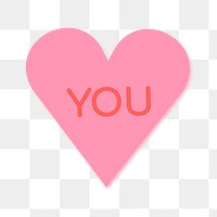 Heart shape stickers png transparent, cute love text