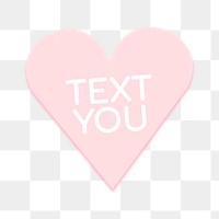 Heart shape stickers png transparent, cute love text