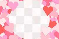 Pink heart png frame, transparent background, cute love design