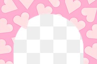 Girly pink png border, transparent background, valentine design