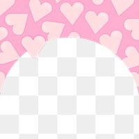 Girly pink png border, transparent background, valentine design