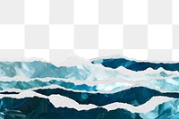 Ocean wave png background, border painting transparent design