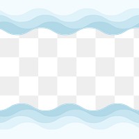 Cute wave border frame png transparent background cartoon style