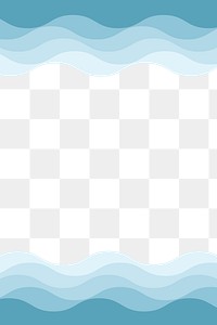 Cute wave border frame png transparent background cartoon style