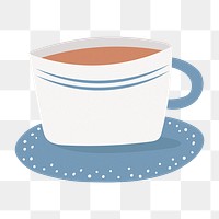 Coffee cup png, cute cartoon sticker, transparent background