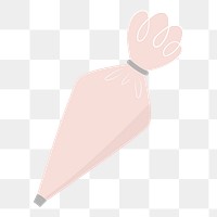 Piping bag png, cute cartoon sticker, transparent background