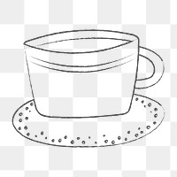 Coffee cup png, cute doodle sticker, transparent background