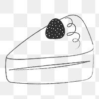 Cake png, cute doodle sticker, transparent background