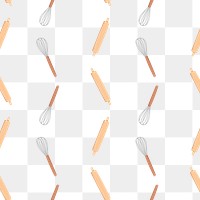 Whisk pattern png transparent background cute seamless design