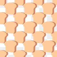 Bread pattern png transparent background cute seamless design