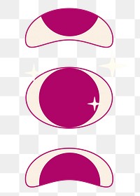 Abstract eyes png sticker, cartoon design, transparent background 