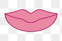 Pink lips png sticker, cartoon design, transparent background