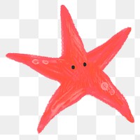 Starfish doodle png sticker, transparent background