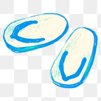 Flip flop doodle png sticker, transparent background