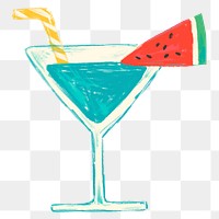 Mocktail doodle png sticker, transparent background