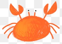 Crab doodle png sticker, transparent background