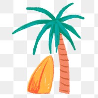 Palm tree doodle png sticker, transparent background