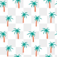 Palm tree png  seamless pattern, transparent background