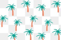 Palm tree pattern png, transparent background