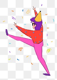 Dancing man png sticker, drawing illustration, transparent background