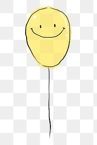 Smiley balloon png sticker, drawing illustration, transparent background