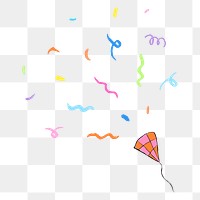 Party popper png sticker, drawing illustration, transparent background