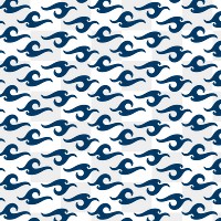 Summer wave png pattern, transparent background, blue seamless design