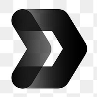 PNG black arrow business logo element, modern design