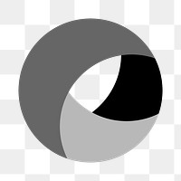 Black circle logo element png clipart, modern design for business
