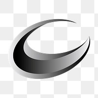 PNG abstract business logo element, modern black design